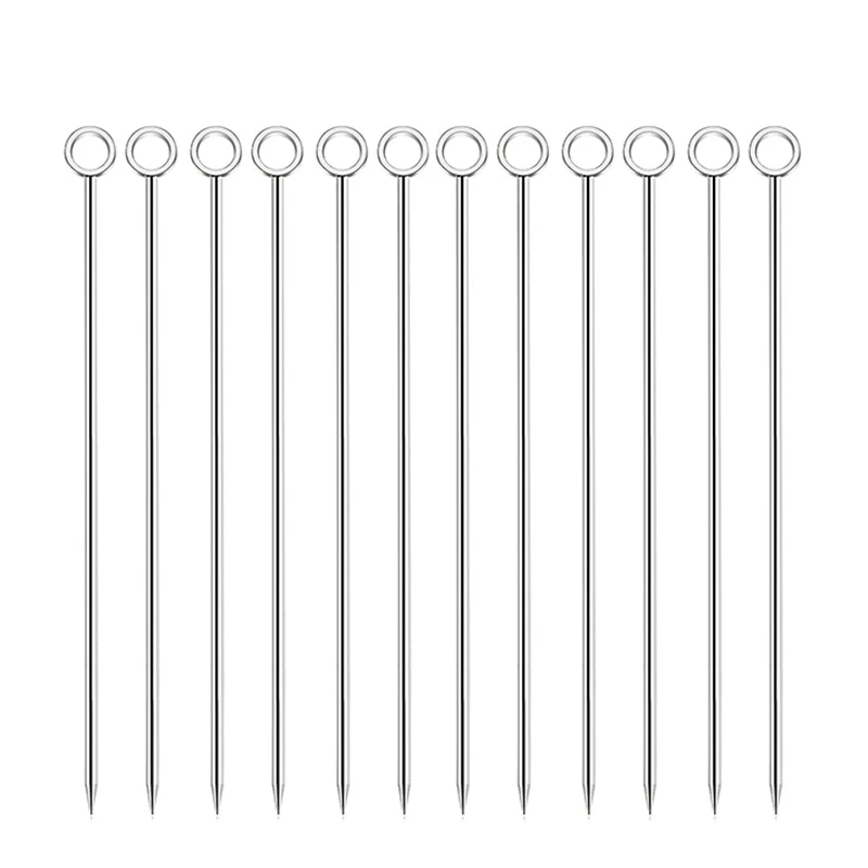 Set de 12 palillos de cóctel de acero inoxidable 11 cm · Reutilizables para aceitunas, frutas, Martini y decoración de bebidasPalillos de cóctelHome & Garden > Kitchen & Dining > Barware > Cocktail & Barware Tool Sets