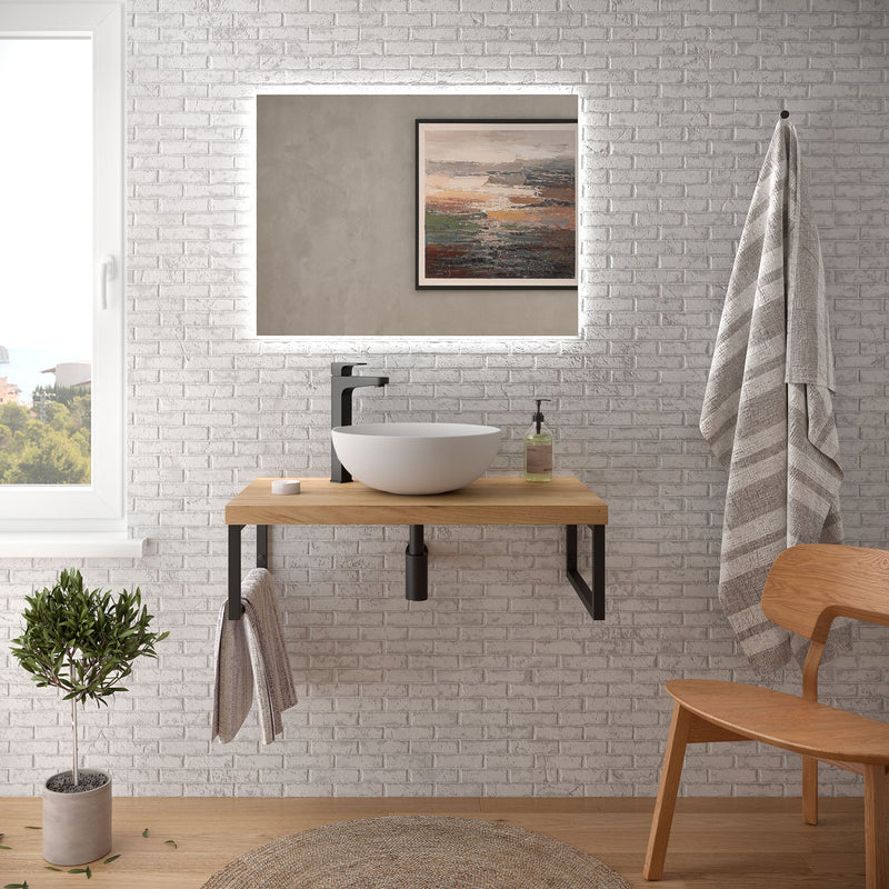 Encimera de baño con lavabo solid surface blanco mate | 3_BP