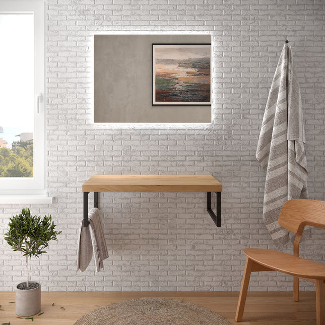 BATHME NIZA Encimera de Baño Sin Lavabo Color Roble | 3_BP