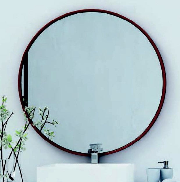 Espejo redondo marco negro mate para baño de diseño | 3_BP