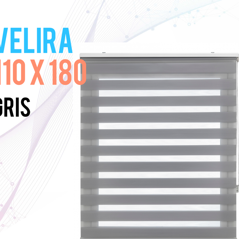 Estor Enrollable 110X180 GRIS Noche y Día