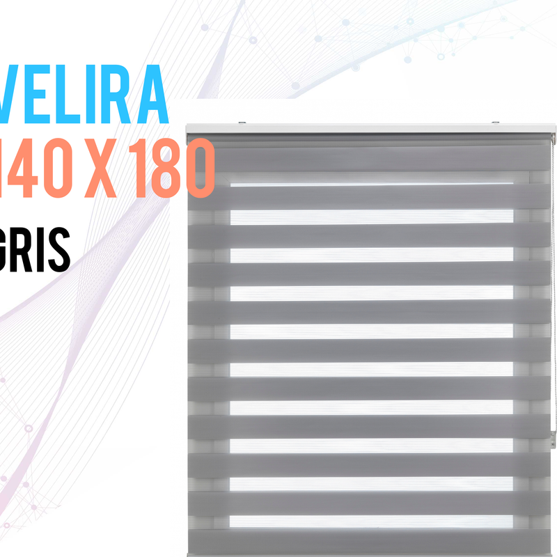 Estor Enrollable 140X180 GRIS Noche y Día