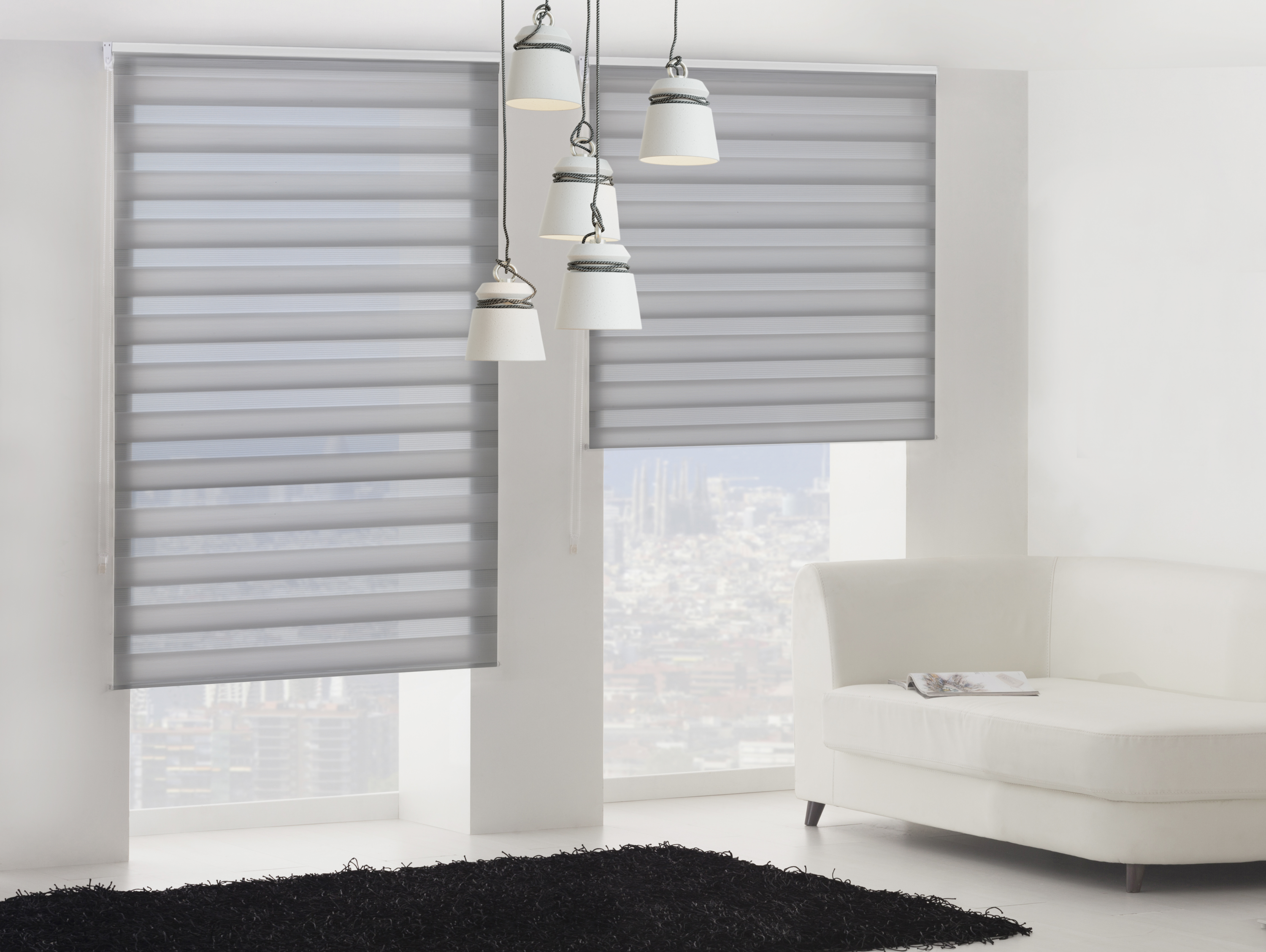 Estor Enrollable 110X180 GRIS Noche y Día