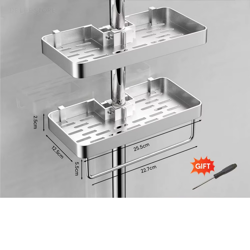 Estante de ducha de aluminio con toalleroEstantes