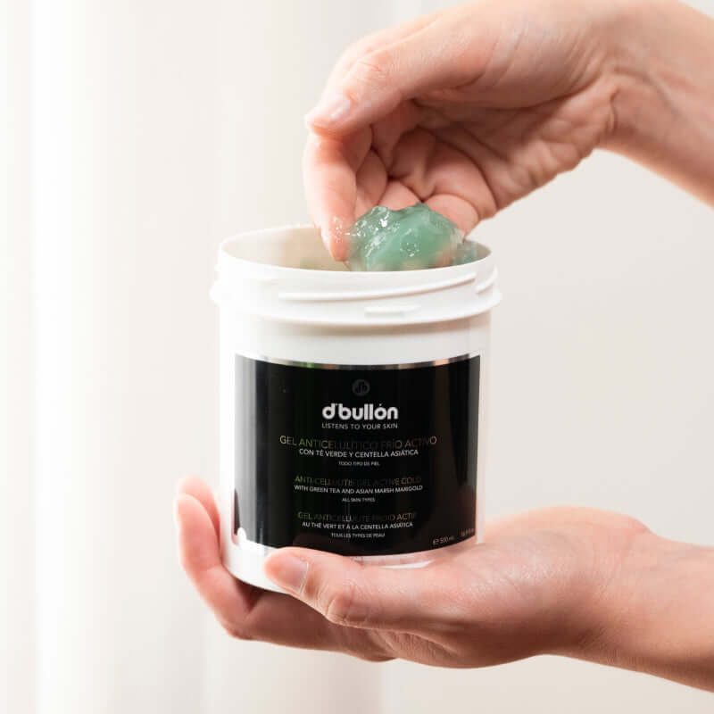 Gel anticelulítico frío con té verde para piernas y abdomen