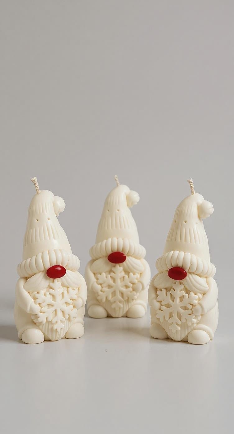 Gnomo nórdico vela decorativa con espíritu navideño