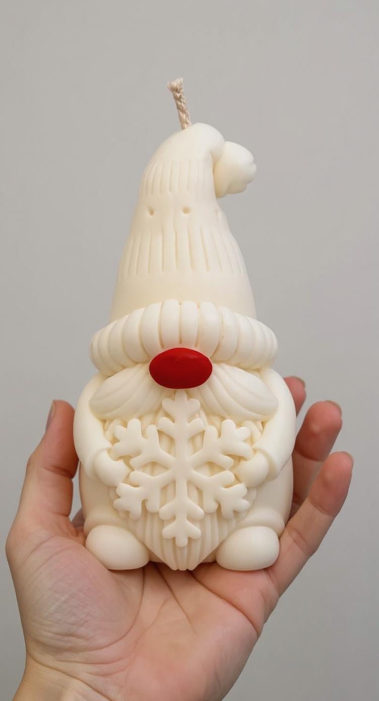 Gnomo nórdico vela decorativa con espíritu navideño