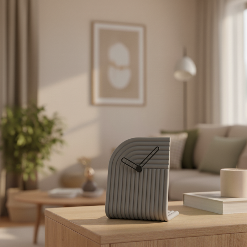 Reloj de Mesa Curvo con Textura 3D | Reloj Minimalista para Escritorio u Oficina | Varios ColoresRelojHome & Garden > Decor > Clocks