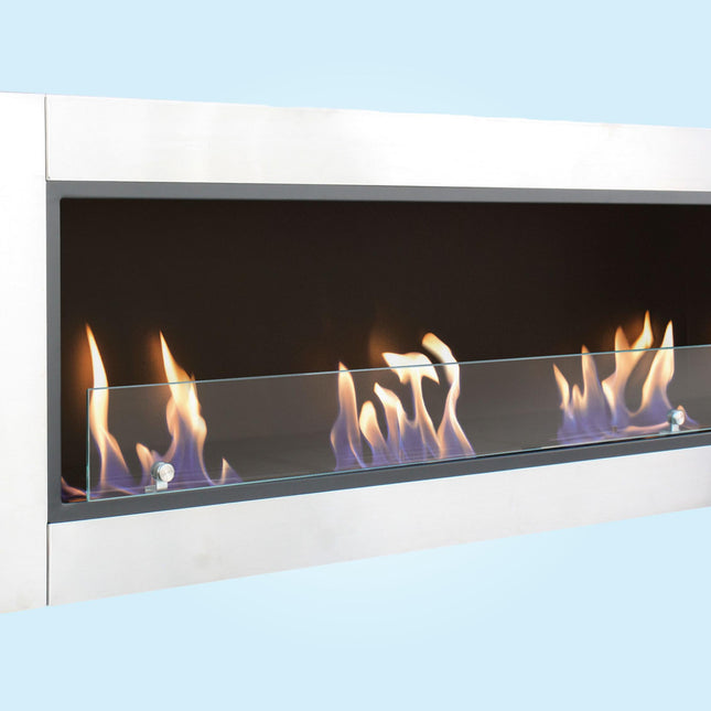 Chimenea de etanol de suelo, 6000W, diseño encastrable, grandes dimensiones y 3 quemadoresBiochimeneas