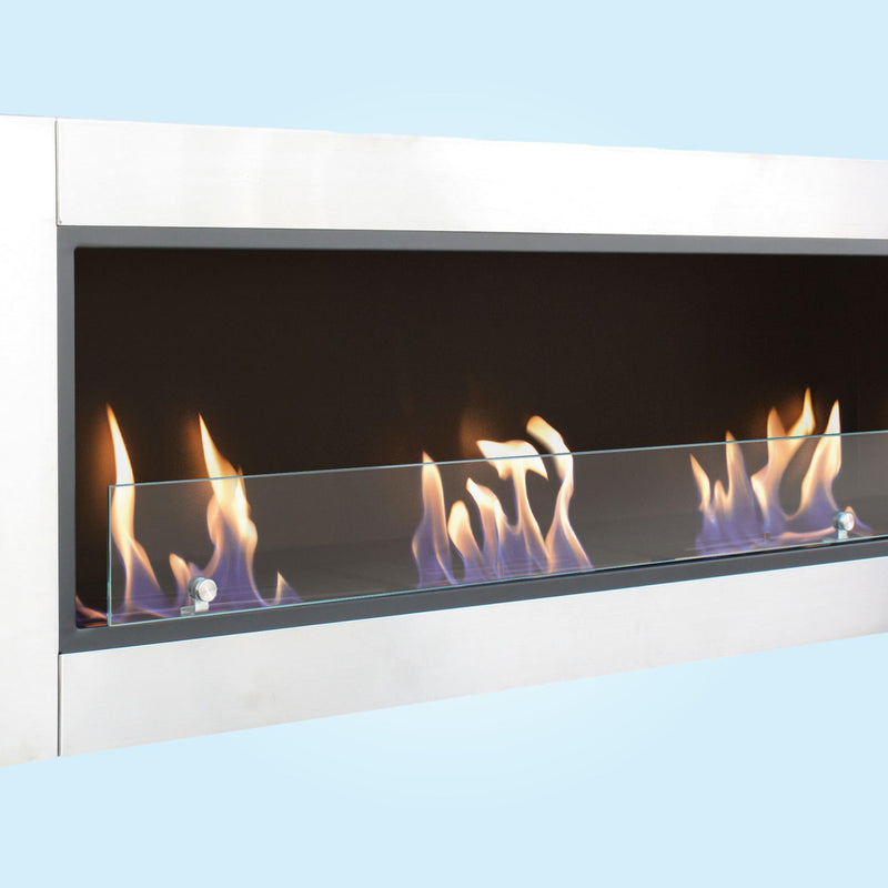 Chimenea de etanol de suelo, 6000W, diseño encastrable, grandes dimensiones y 3 quemadoresBiochimeneas