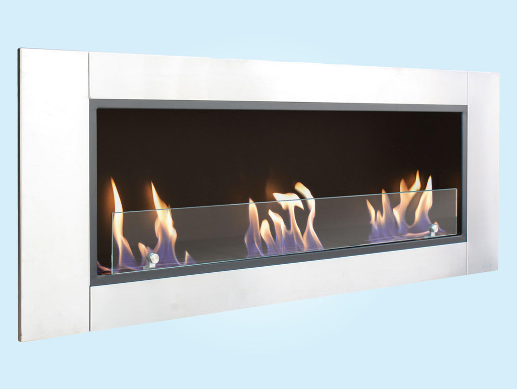 Built-in floor-standing ethanol fireplace with 3 burners