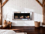 Built-in floor-standing ethanol fireplace with 3 burners