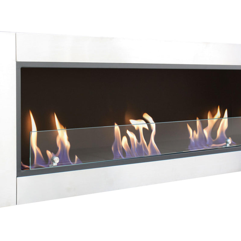 Chimenea de etanol de suelo, 6000W, diseño encastrable, grandes dimensiones y 3 quemadoresBiochimeneas