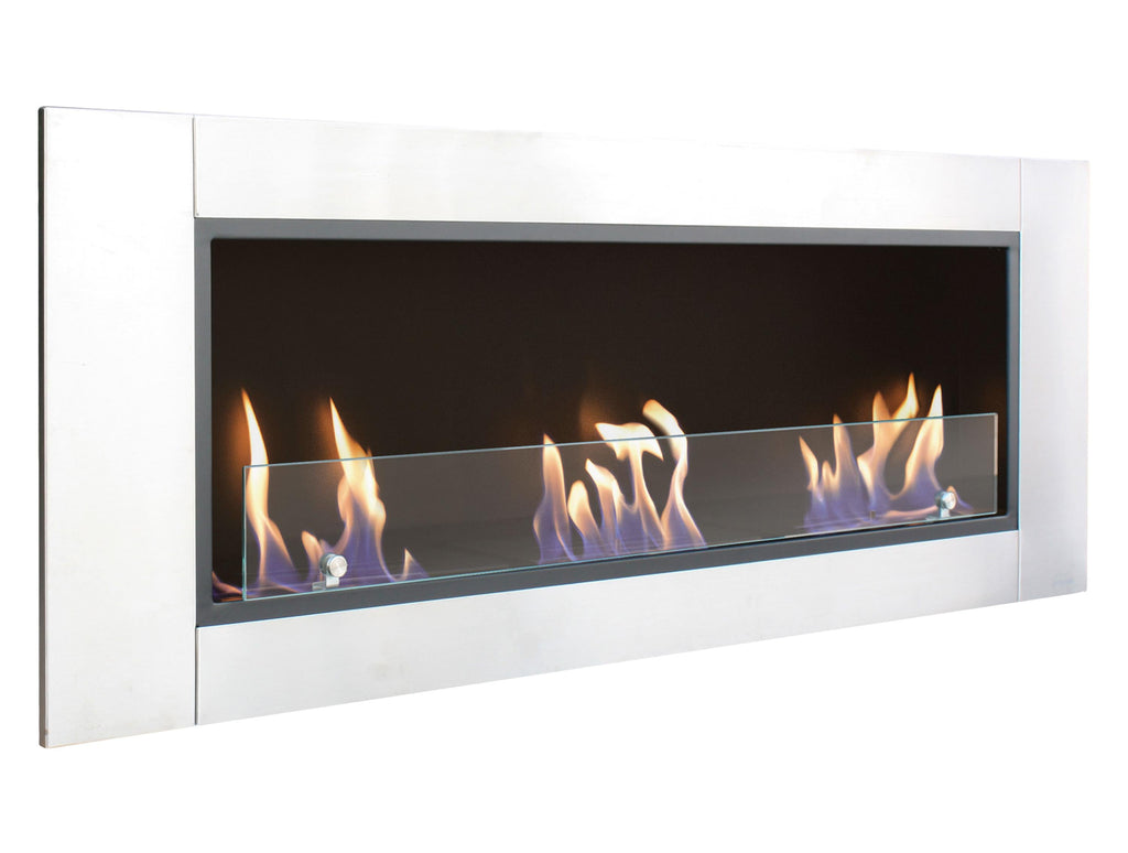 Built-in floor-standing ethanol fireplace with 3 burners