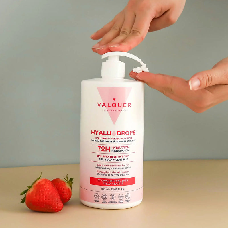 Loción corporal fresa y karité hidratación duradera 72h