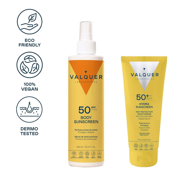 Protección solar facial y corporal SPF 50 pack 375 ml