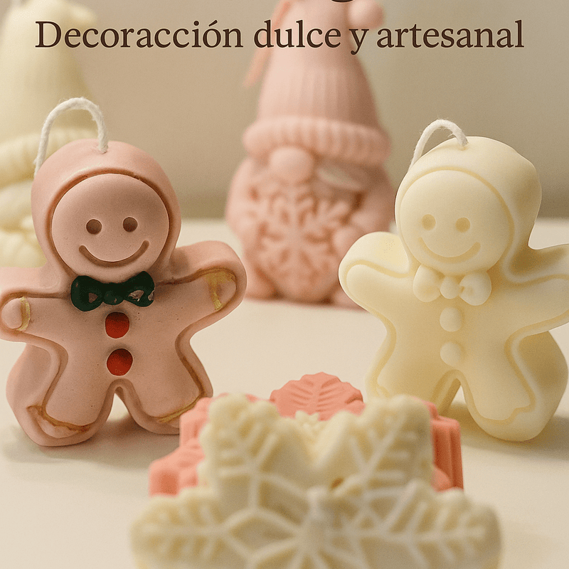 Vela decorativa de jengibre para mesa navideña | natural