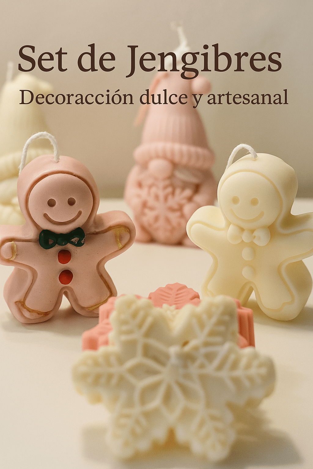 Vela decorativa de jengibre para mesa navideña | natural