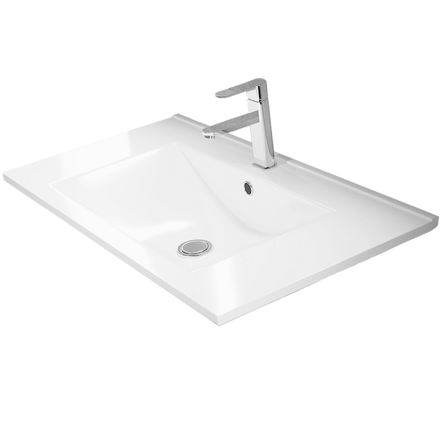Conjunto mueble de baño negro mate con lavabo porcelana | 3_BP