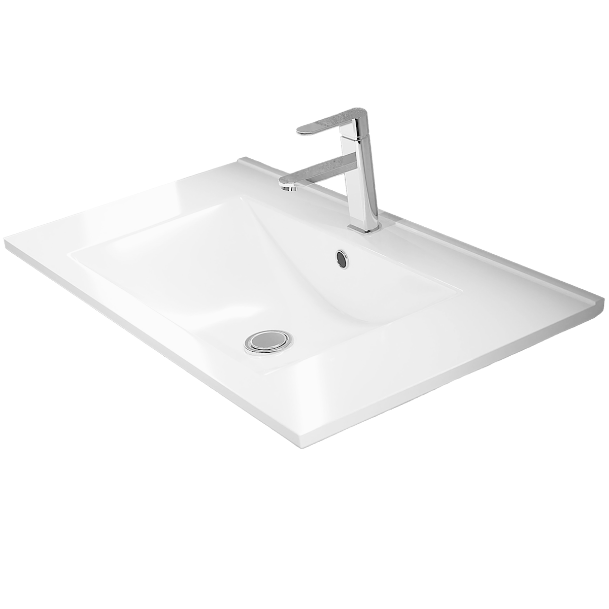 Mueble de baño con lavabo bambú suspendido 2 cajones | 3_BP