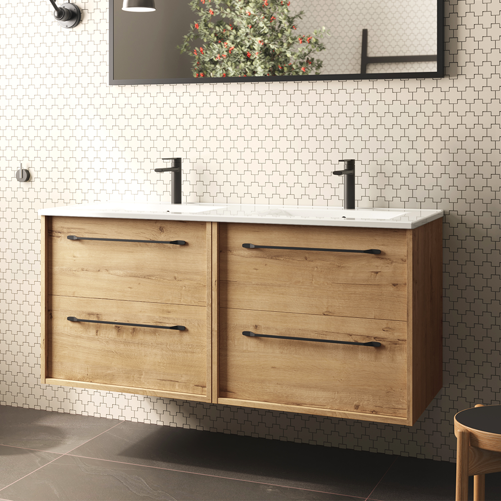 Mueble de baño con lavabo de encimera 120 cm Roble Ostippo | 3_BP