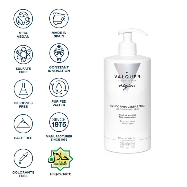 Líquido para vendas frías reafirmante 750 ml para todo tipo de piel