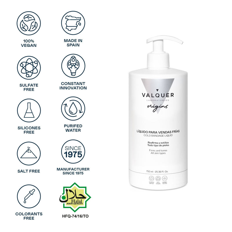 Líquido para vendas frías reafirmante 750 ml para todo tipo de piel