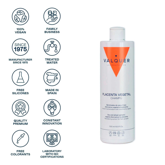 Champú de placenta vegetal para caída del cabello | familiar