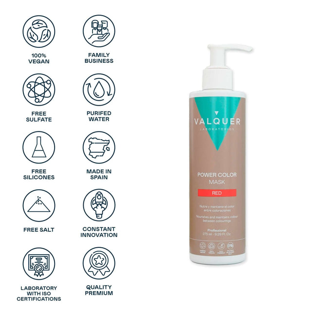 Mascarilla roja para coloración temporal del cabello teñido