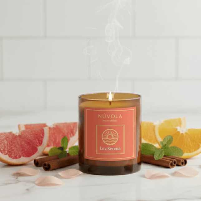 Vela aromática energizante para despertar energía positiva