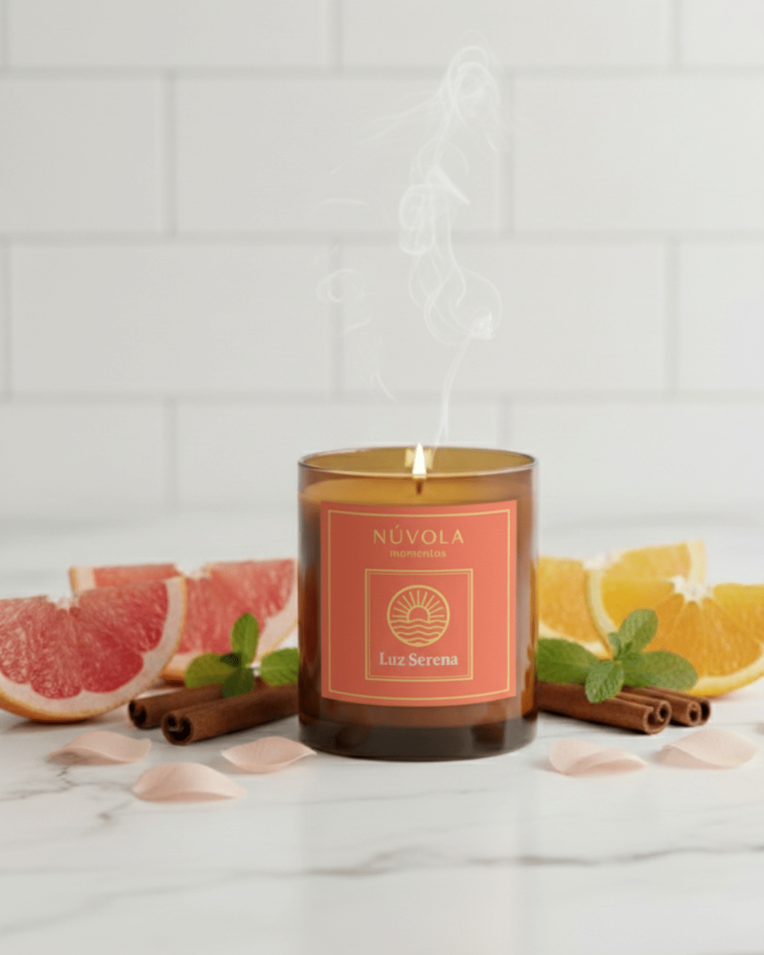 Vela aromática energizante para despertar energía positiva