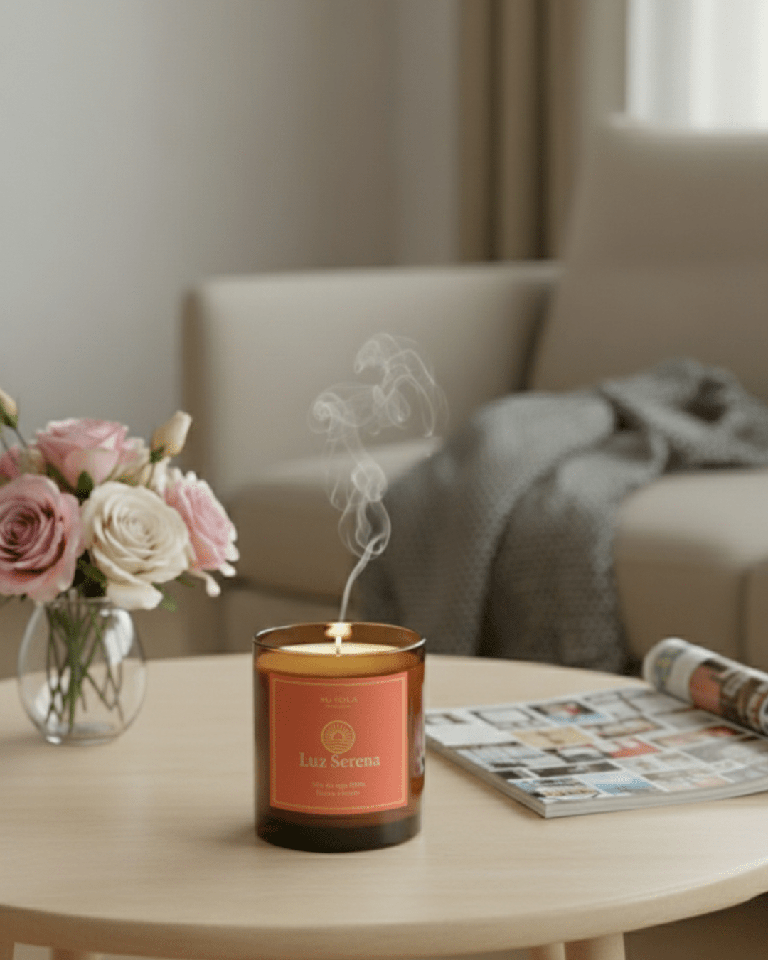 Vela aromática energizante para despertar energía positiva