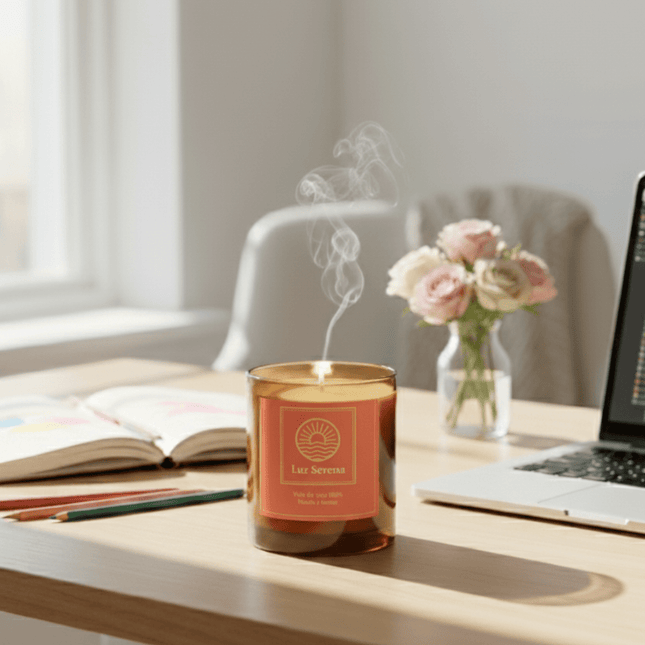 Vela aromática energizante para despertar energía positiva
