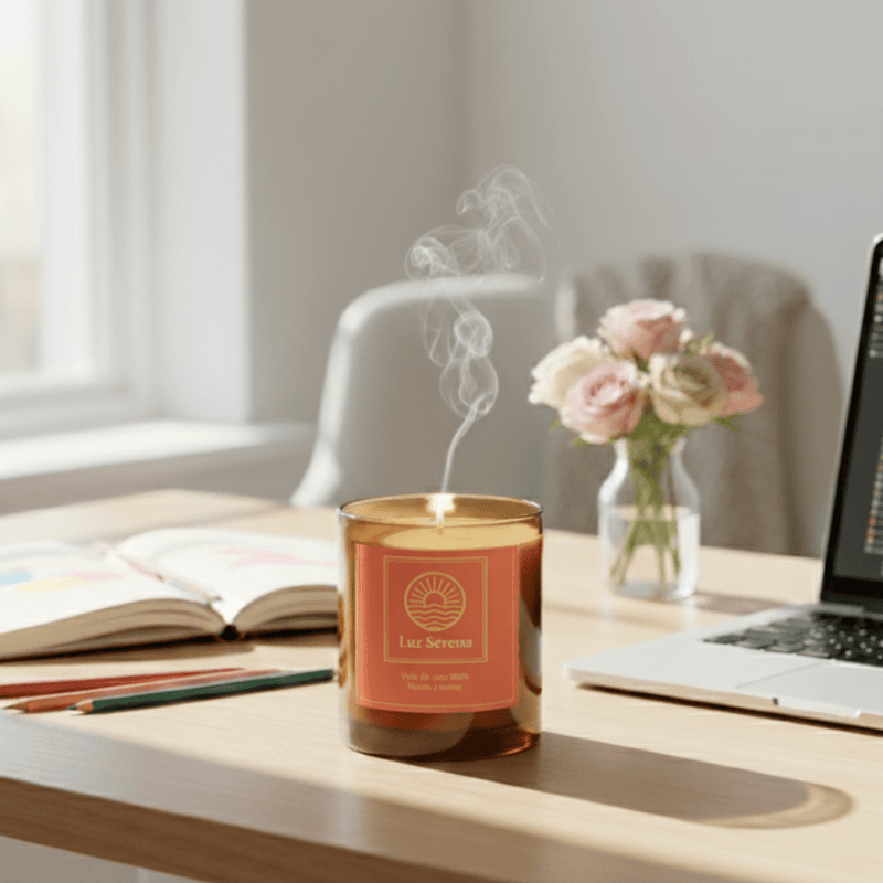 Vela aromática energizante para despertar energía positiva