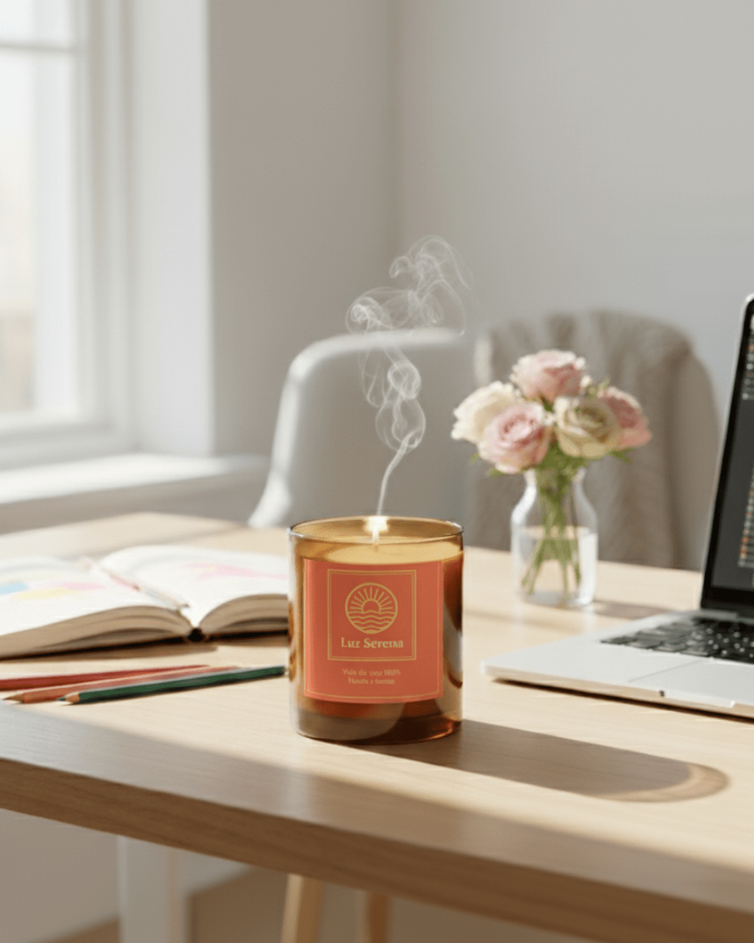 Vela aromática energizante para despertar energía positiva