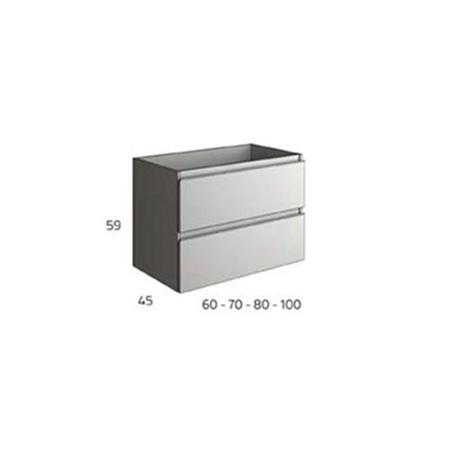Mueble de baño suspendido con lavabo de encimera 2 cajones | 3_BP