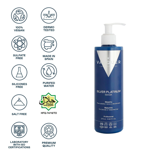 Mascarilla capilar plateada para cabellos decolorados