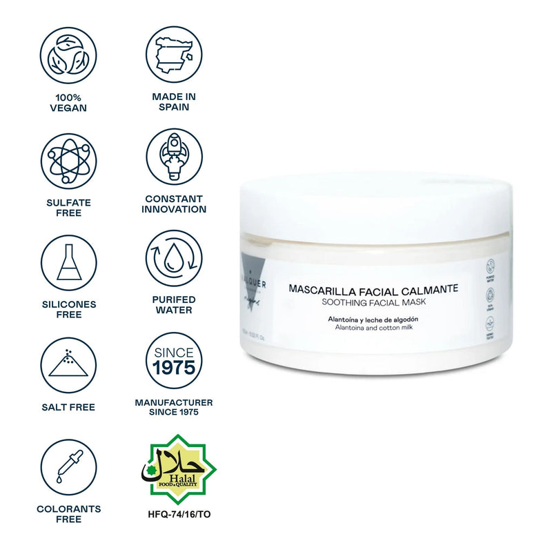 Mascarilla facial calmante hidratante para piel sensible