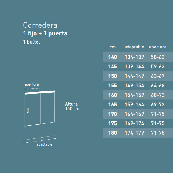 Mampara de ducha rectangular 2 fijas y 2 correderas blanco | 3_BP