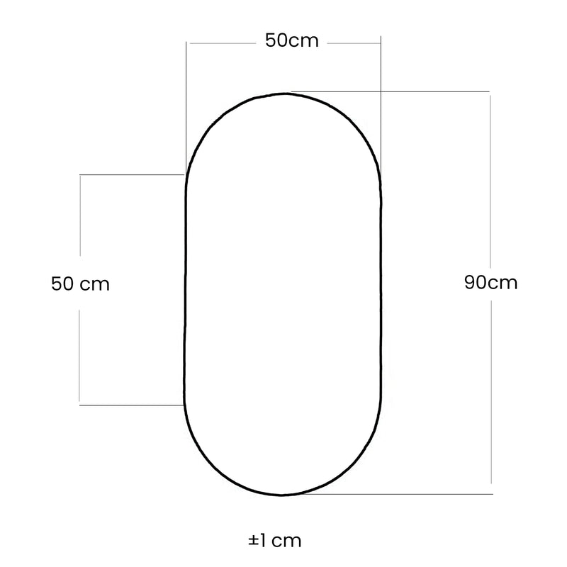 Espejo ovalado canto pulido 50x90 cm para baño moderno | 3_BP