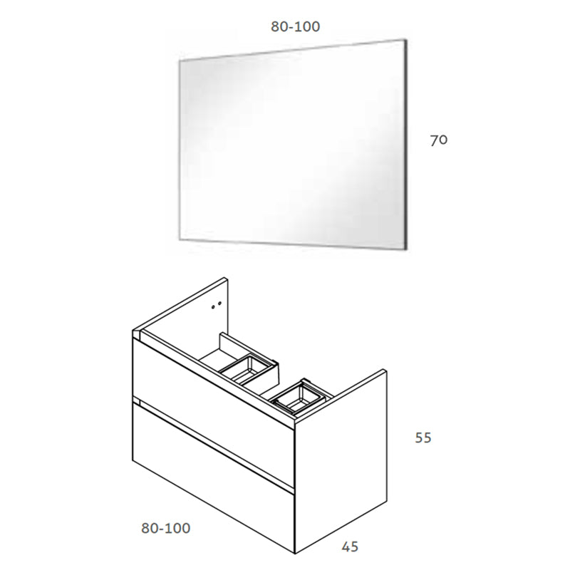 Mueble de baño blanco mate conjunto completo moderno | 3_BP
