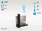 Versatile black stainless steel wall-mounted ethanol fireplace