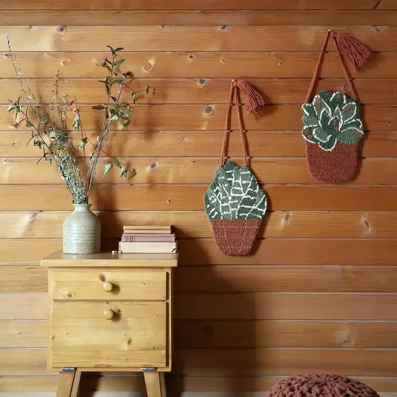 Mural decorativo de lana con planta | ideal para niños