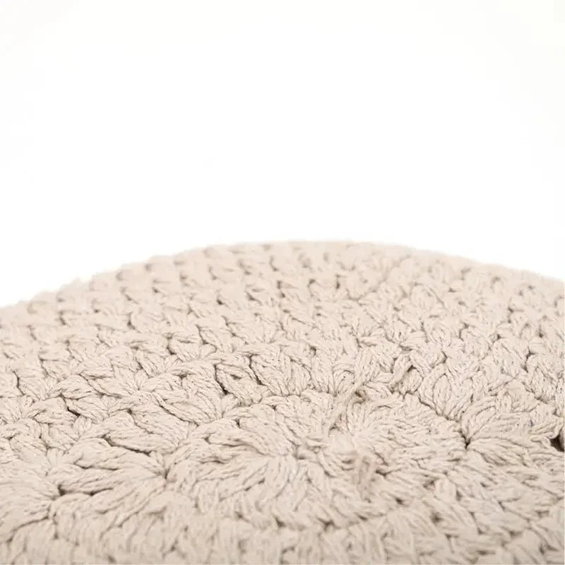 Cojín decorativo crochet bohemio | Algodón ecru