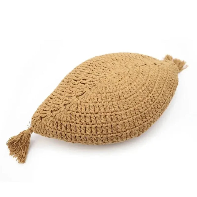 Cojín decorativo bohème algodon crochet PLUME MOUTARDEAccessoiresHome & Garden > Decor > Throw Pillows