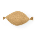 Bohemian crochet cushion with pompom | Mustard cotton