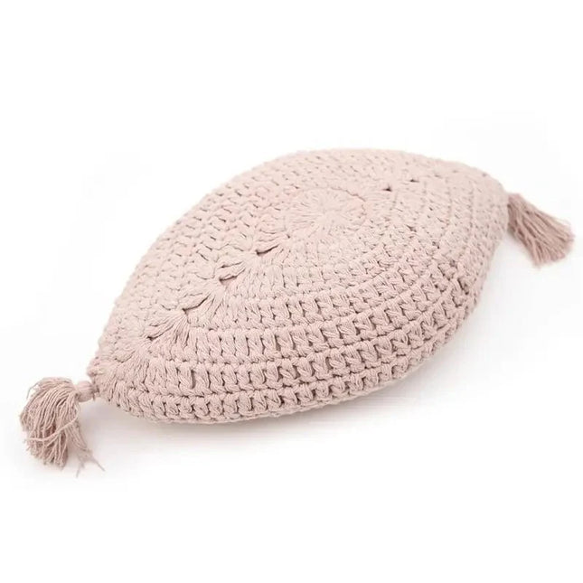 Cojín decorativo bohème algodon crochet PLUME ROSE NUDEAccessoiresHome & Garden > Decor > Throw Pillows