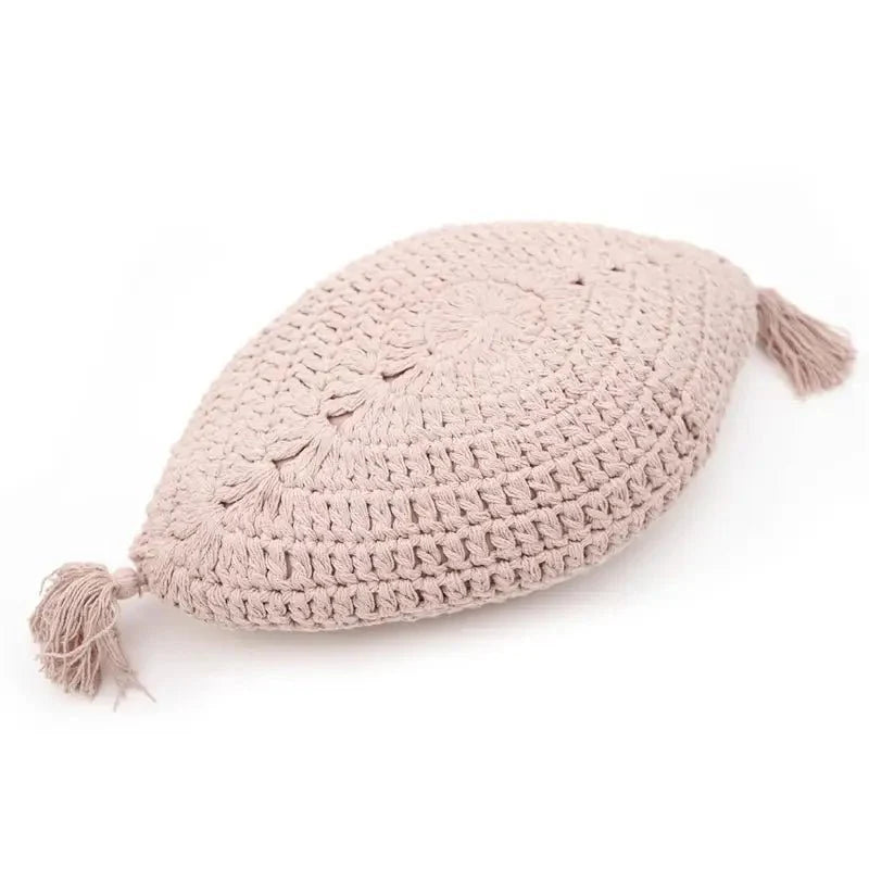 Cojín decorativo bohème algodon crochet PLUME ROSE NUDEAccessoiresHome & Garden > Decor > Throw Pillows