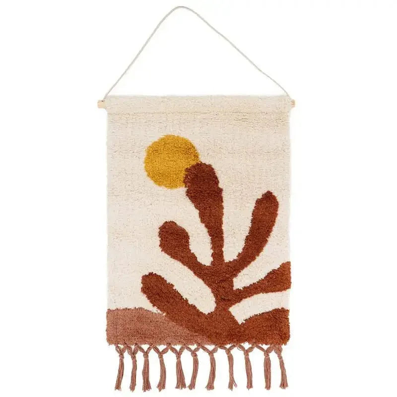 Decoración mural en algodón hecho a mano | Estilo botánico bohemio