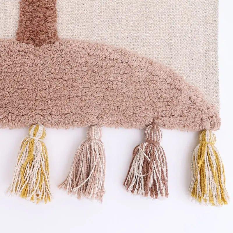 Decoração de parede infantil em forma de pequena palmeira | veludo